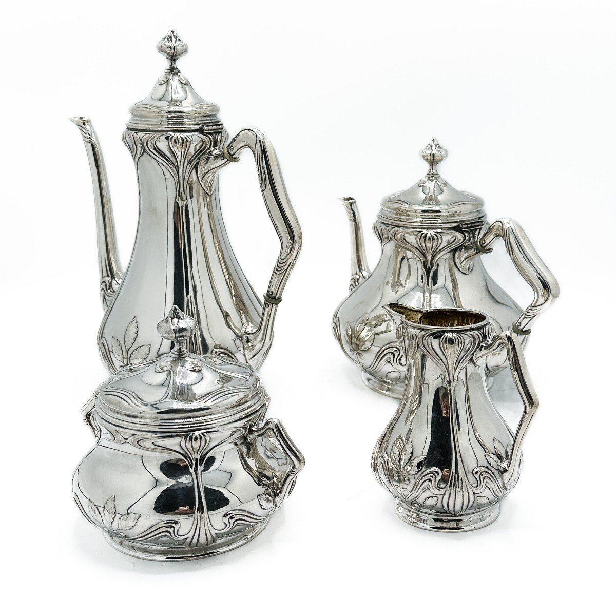 Coffee And Tea Service In 800/1000 Sterling Silver -photo-4