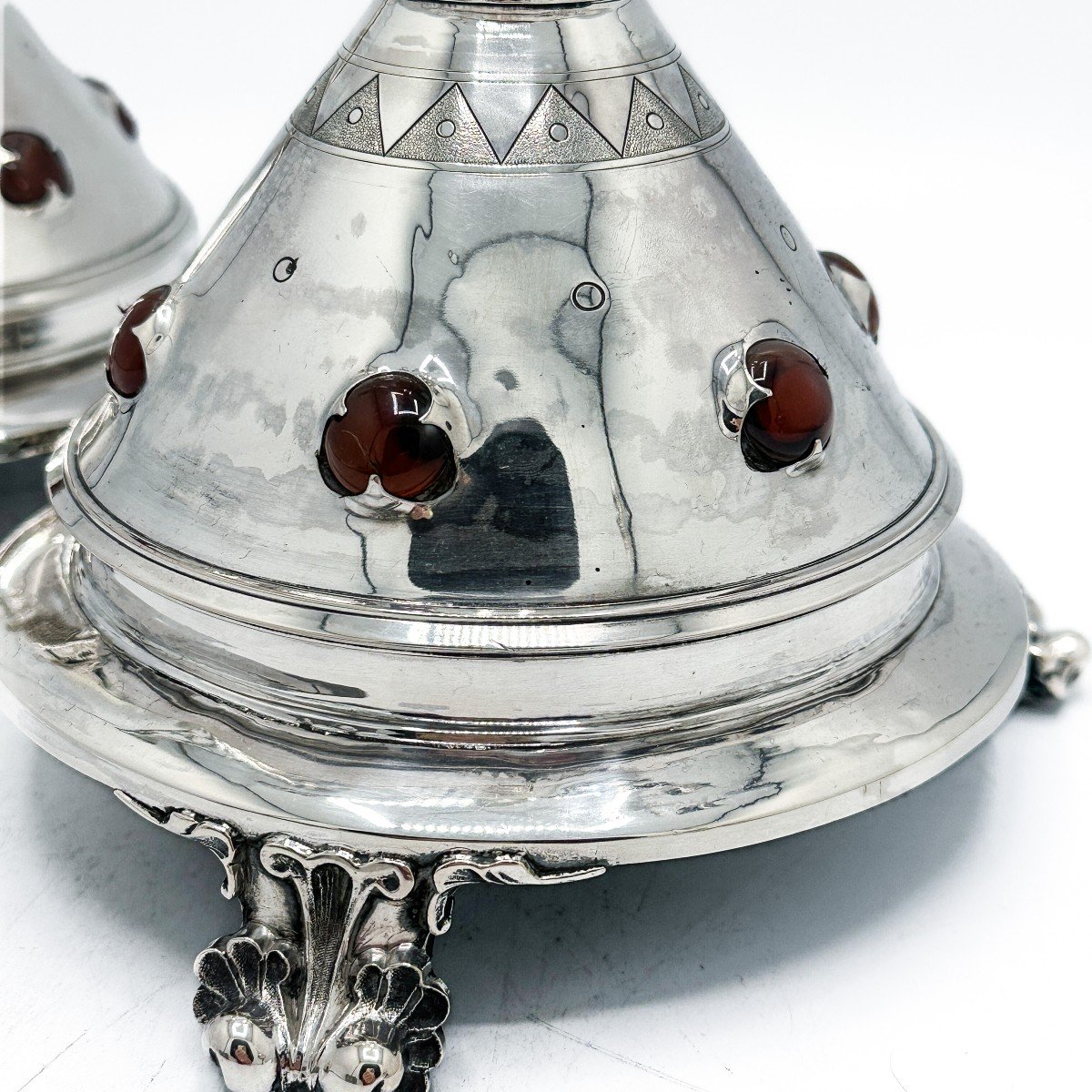 Demarquet & Frères, Pair Of Candelabras In 950/1000 Sterling Silver.-photo-2