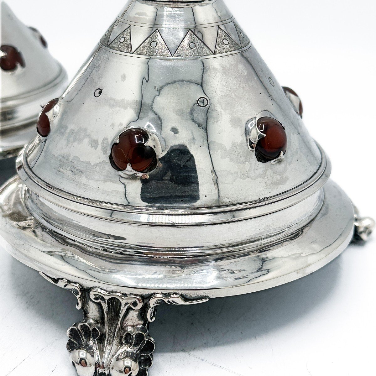 Demarquet & Frères ,paire De Candélabres En Argent Massif 950/1000 .-photo-2