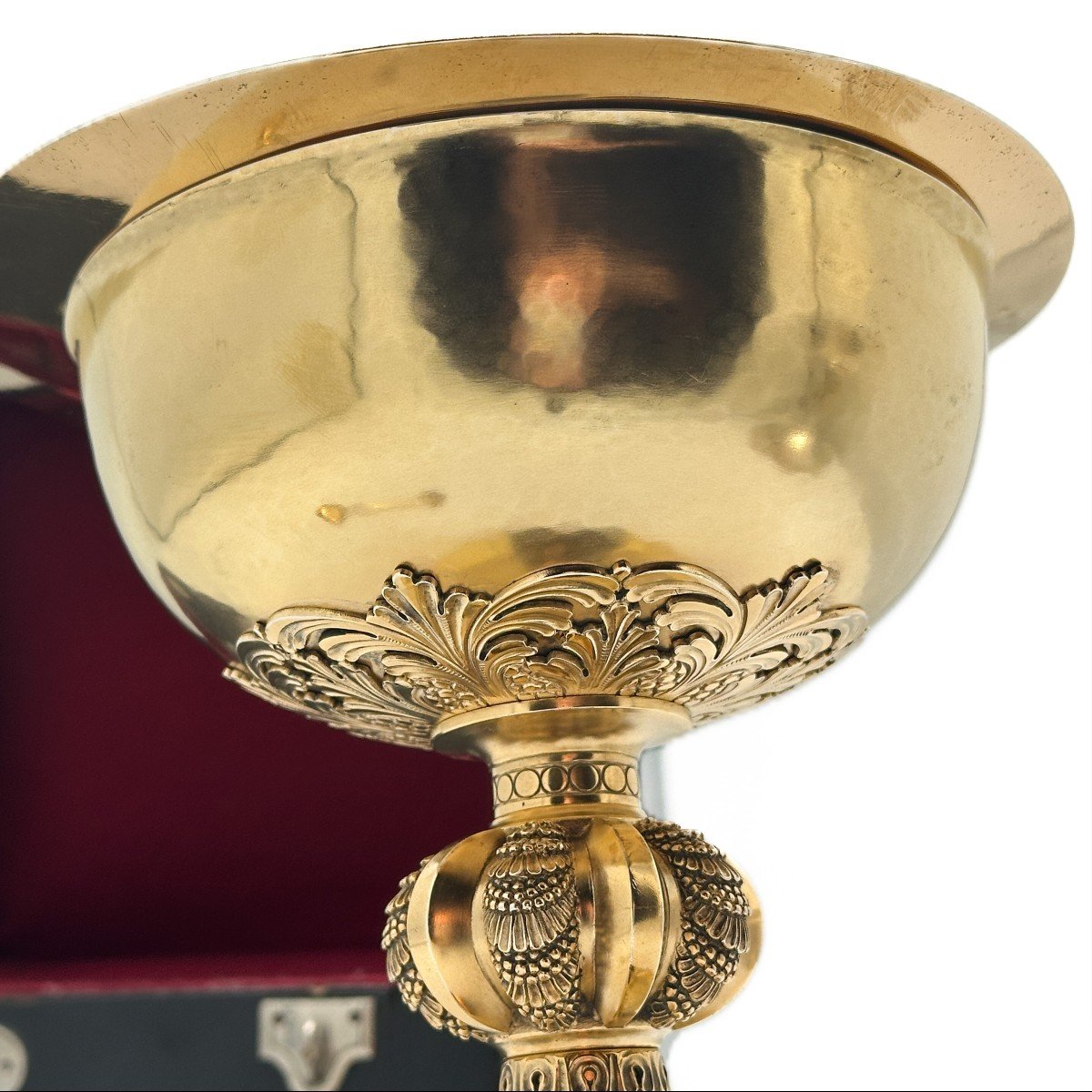 Vermeil Chalice In 900/1000 Silver Belgian Work Circa 1920 -photo-2
