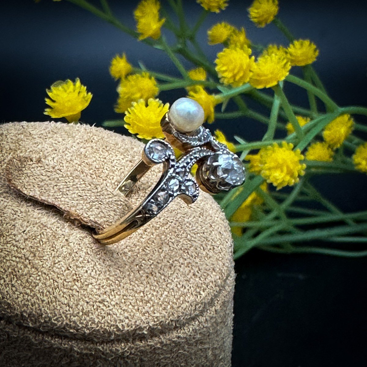 Bague Belle époque De Type « toi Et Moi « -photo-4
