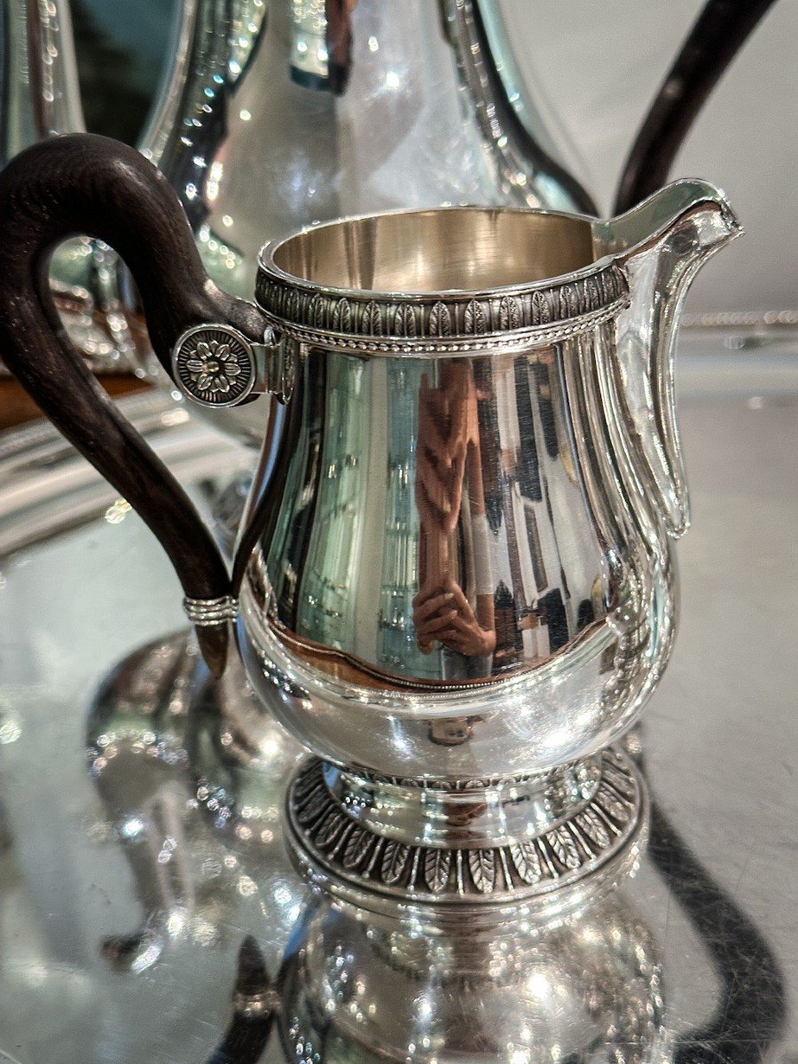 Christofle Malmaison. Coffee And Tea Service On Its Oval Tray-photo-3