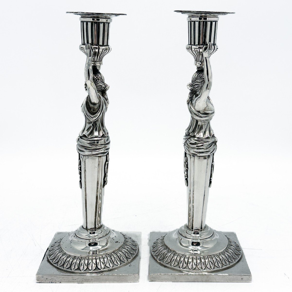 Nuremberg 1780  Paire De Flambeaux Caryatides ,-photo-4