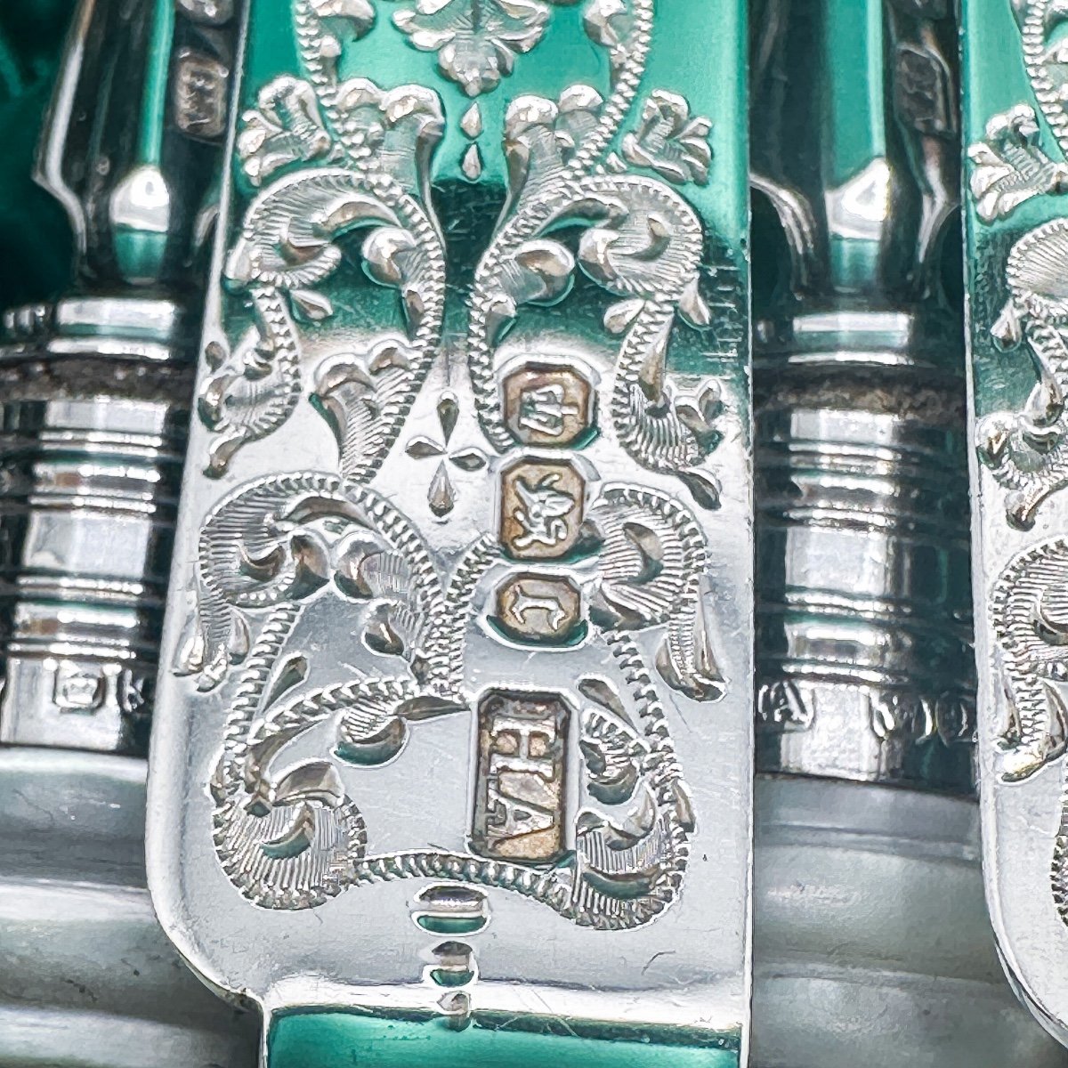 Set Of Fish Cutlery For 12 People Sterling Silver And Mother-of-pearl Handles -photo-1