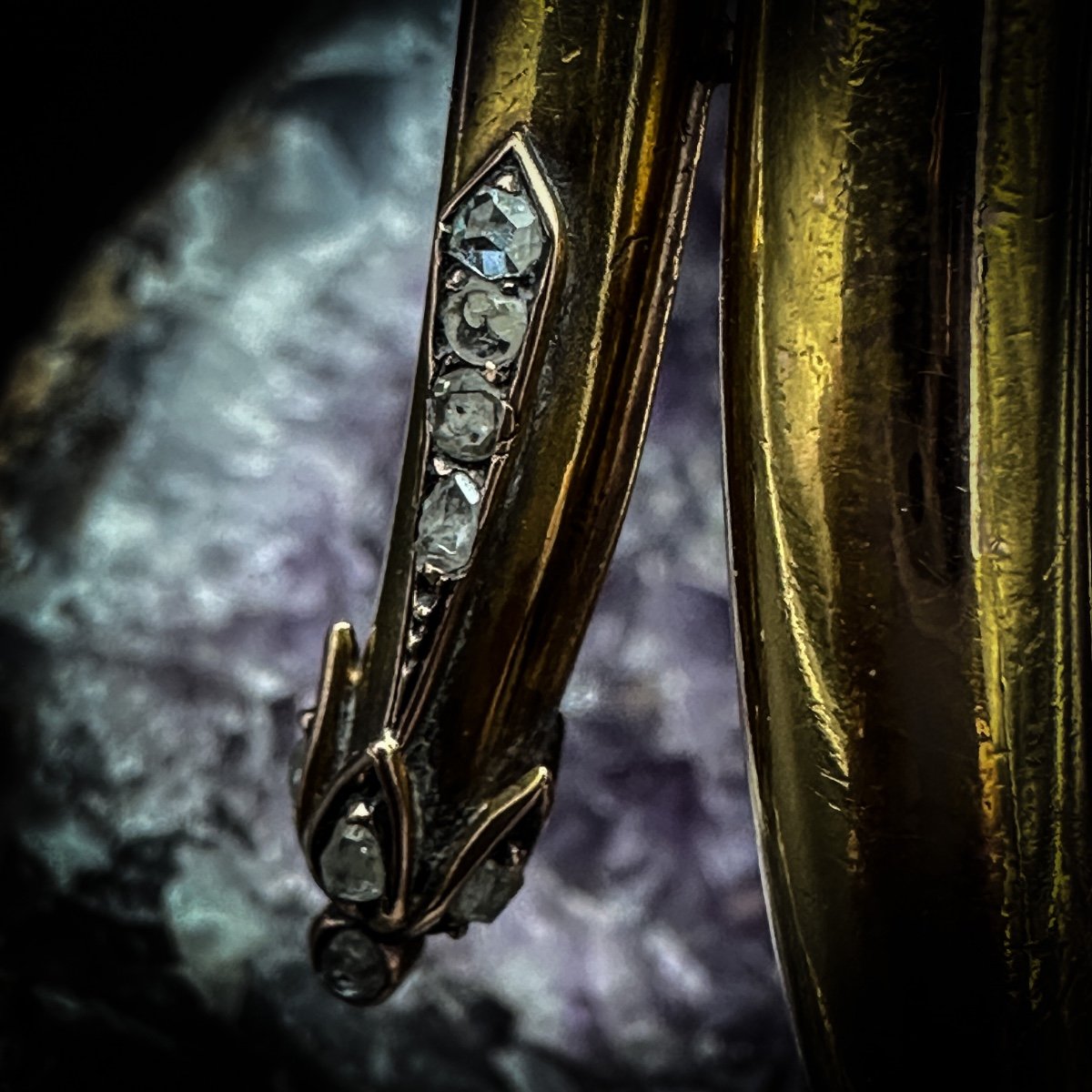 Belle Epoque “snake” Bangle Bracelet Gold, Diamond, Sapphires, Emeralds -photo-5