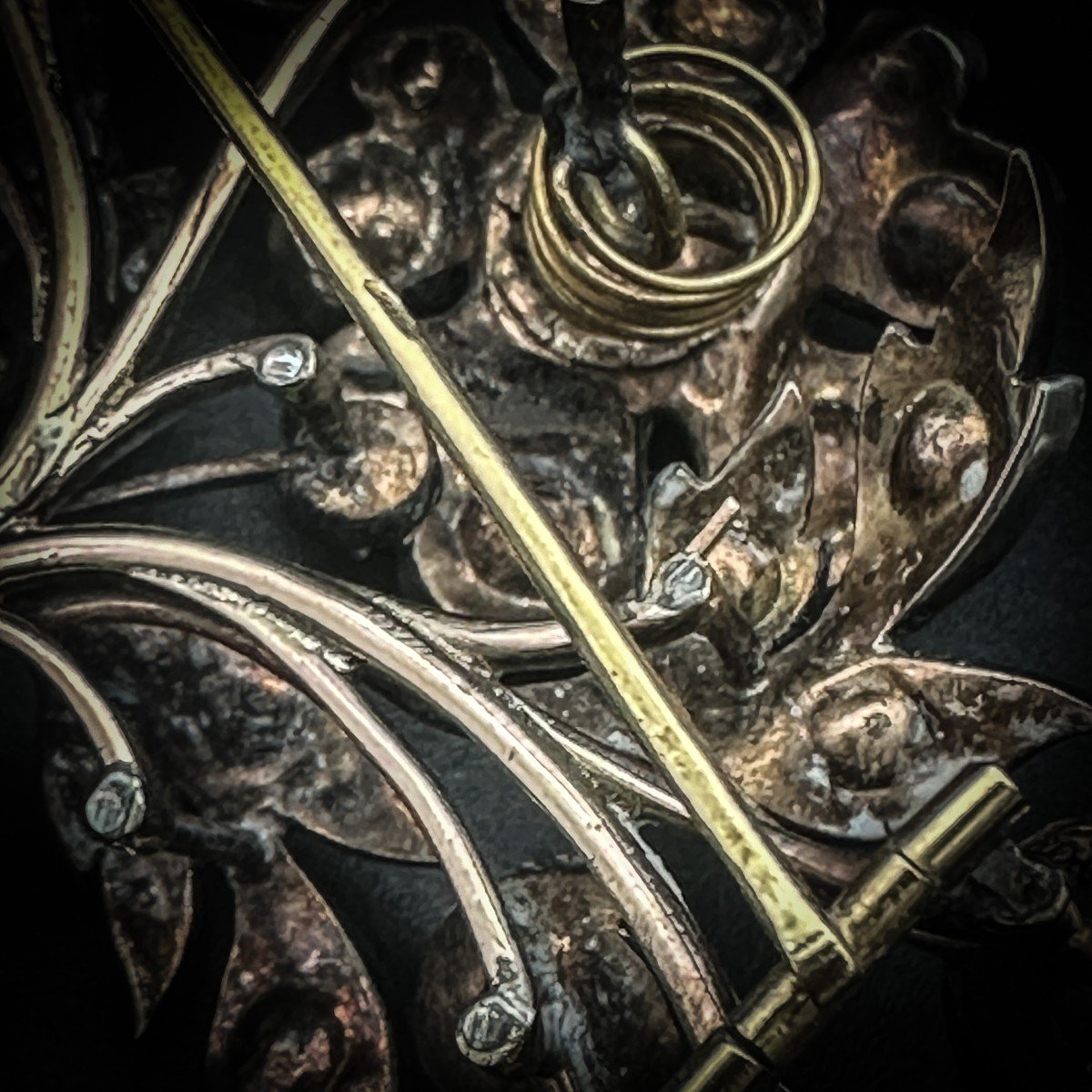 So-called “trembleuse” Brooch Gold, Silver, Diamonds -photo-3