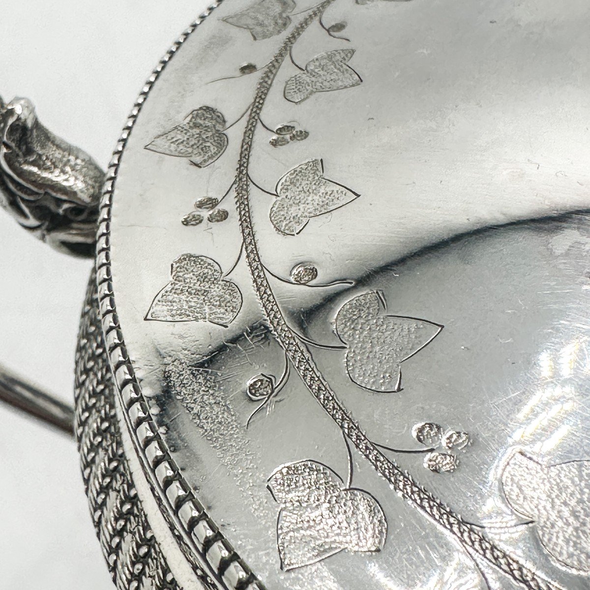 Drageoir époque Empire 1809-1819  Argent Massif (950/1000 )et Cristal Bleu. -photo-6