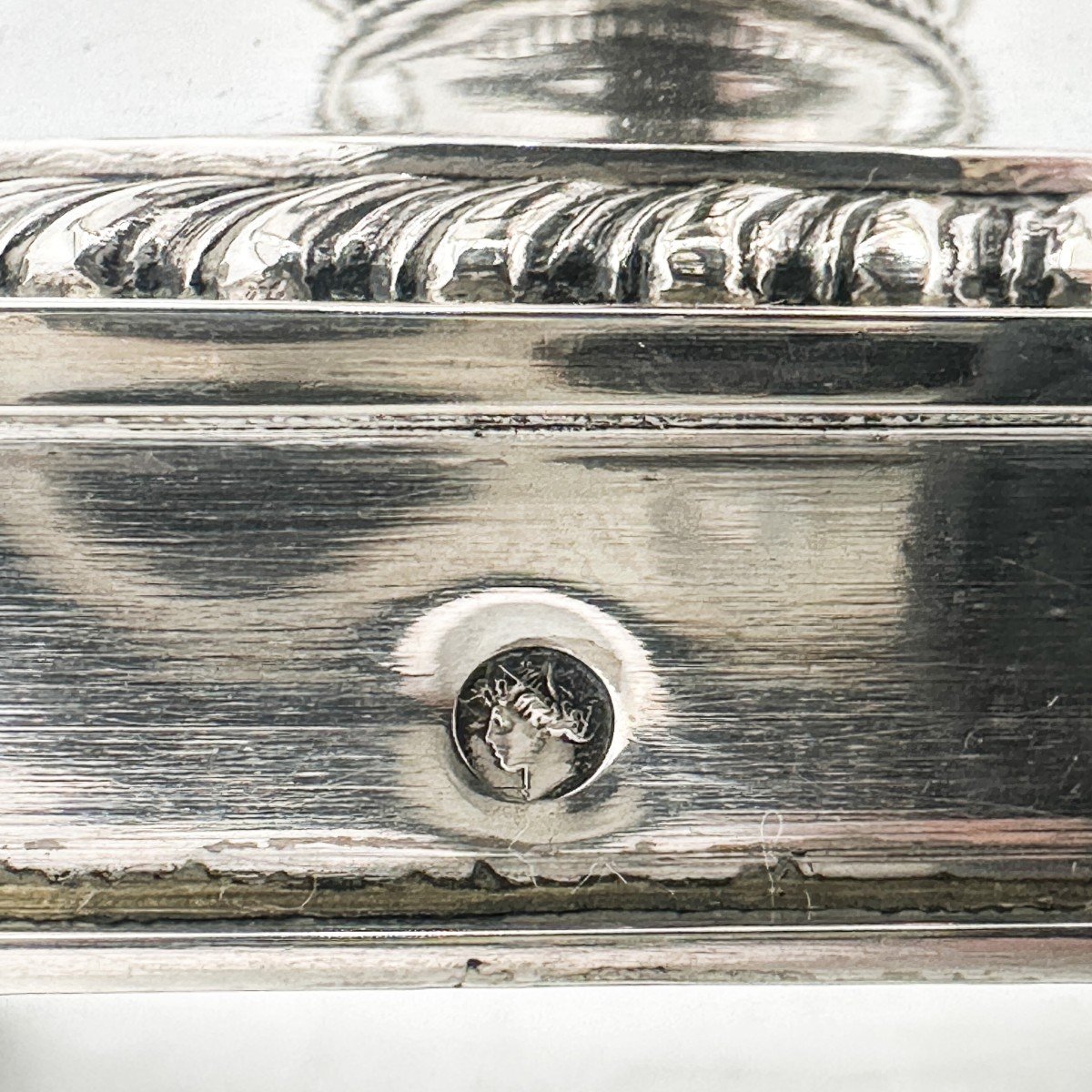 Drageoir In Sterling Silver And Crystal Period 1819-1838 -photo-3