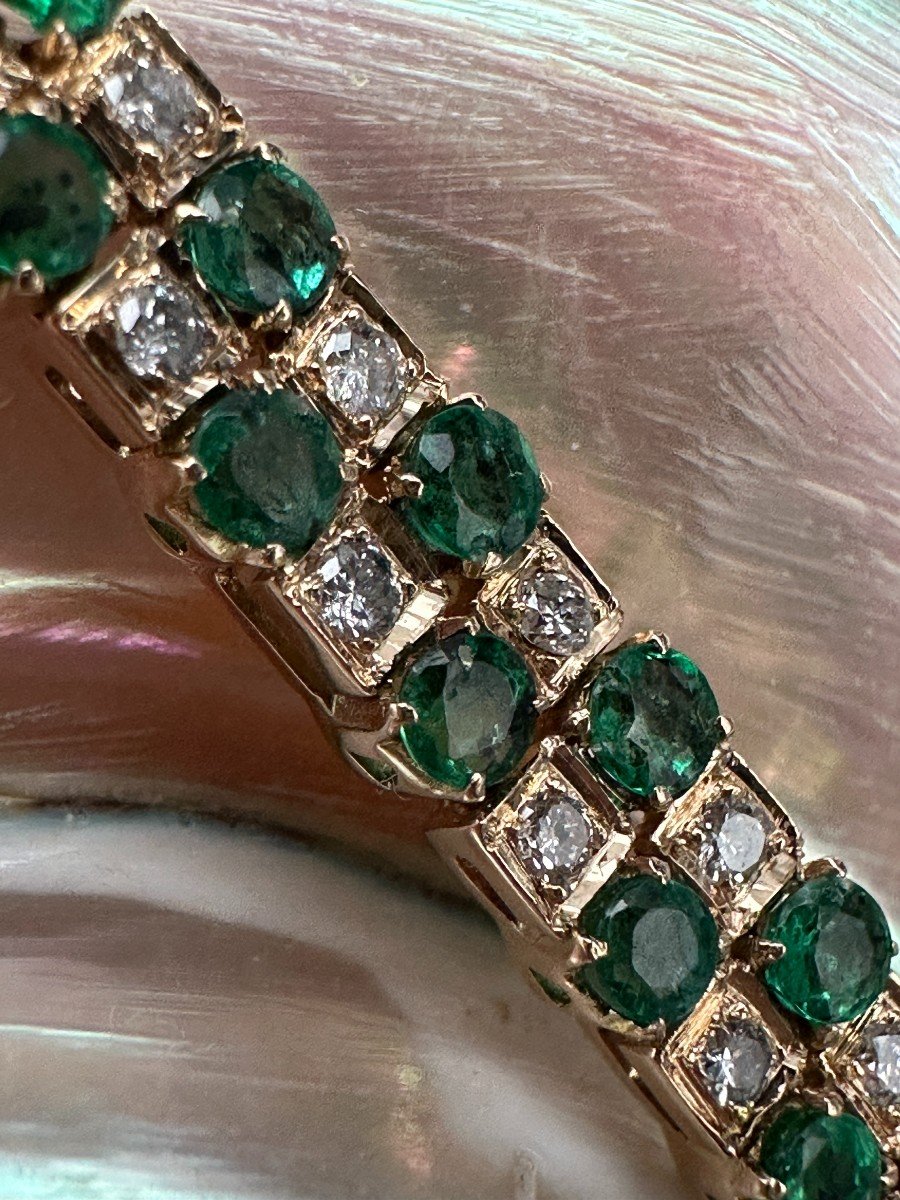 Emerald And Diamond Tennis Bracelet-photo-1