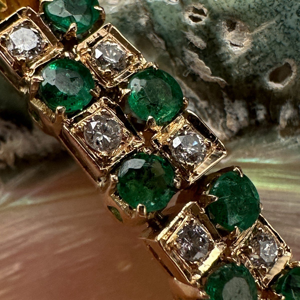 Emerald And Diamond Tennis Bracelet-photo-2