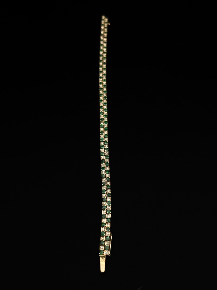Emerald And Diamond Tennis Bracelet-photo-5