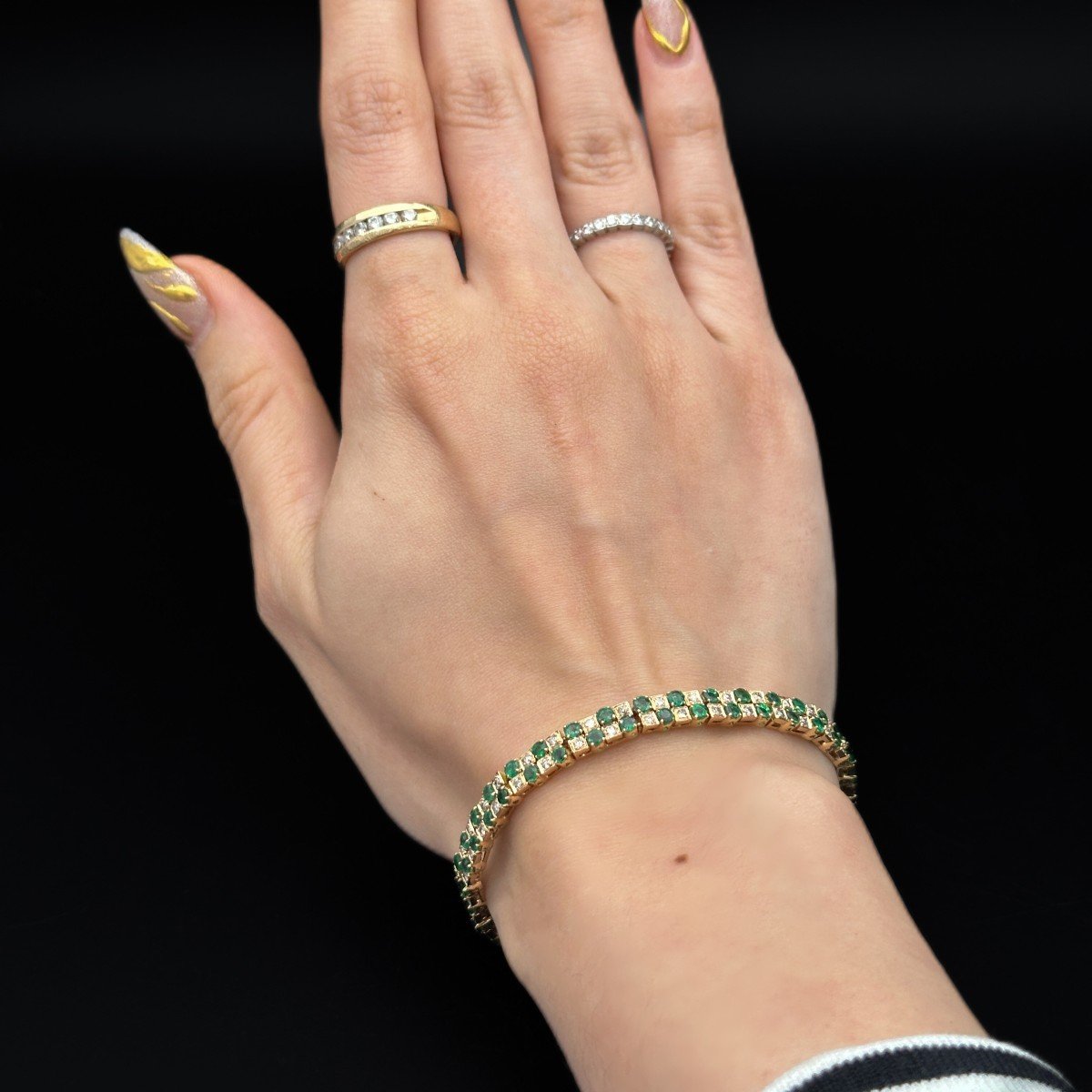 Emerald And Diamond Tennis Bracelet