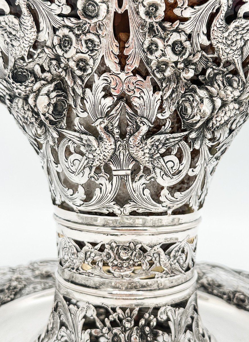 Jardinière Louis XVI Et Son Presontoir En Argent Massif 800/1000-photo-2