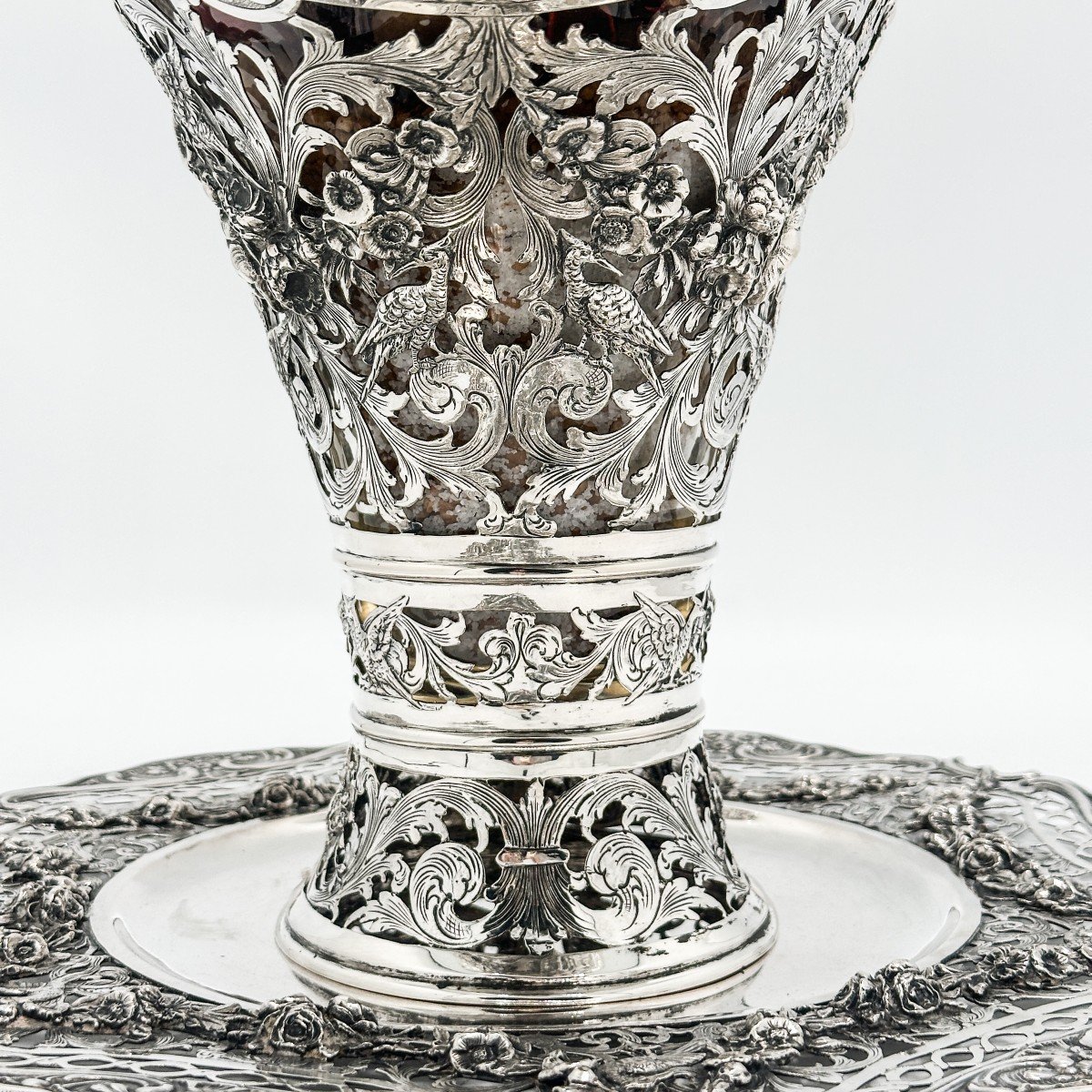 Jardinière Louis XVI Et Son Presontoir En Argent Massif 800/1000-photo-4