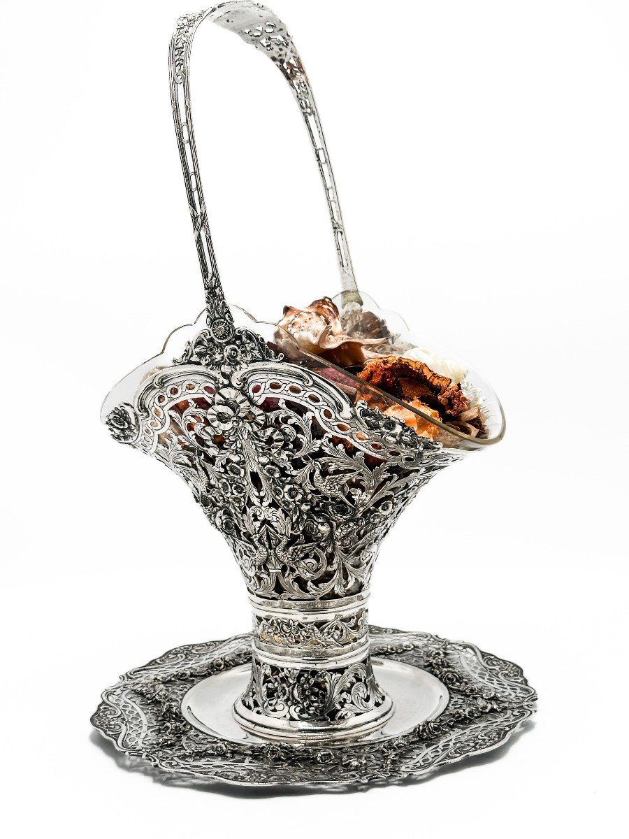 Jardinière Louis XVI Et Son Presontoir En Argent Massif 800/1000-photo-4