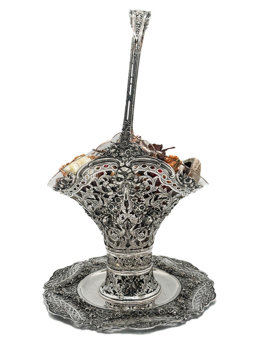 Jardinière Louis XVI Et Son Presontoir En Argent Massif 800/1000