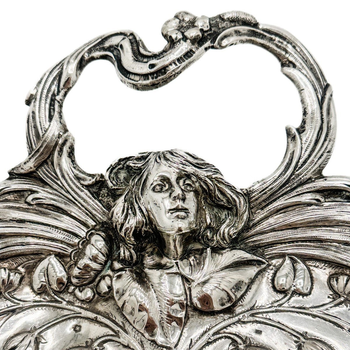 Centre De Table Art Nouveau En Argent Massif 812/1000-photo-2