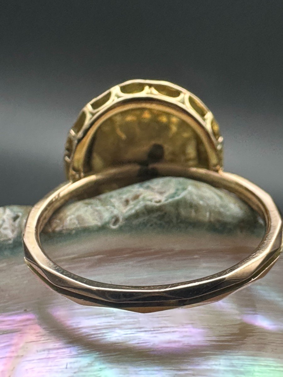 Late 18th Century Ring Set In Its Center With An Important Rose-cut Diamond-photo-4