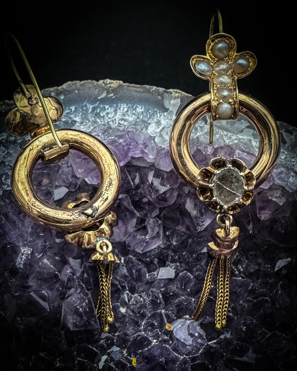 Pair Of Napoleon Lll Pendant Earrings Circa 1860 -photo-2