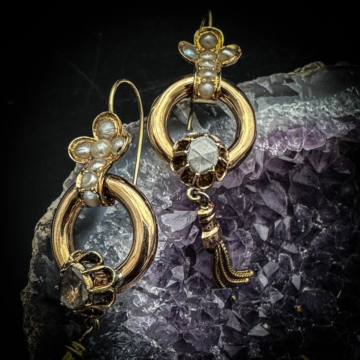Pair Of Napoleon Lll Pendant Earrings Circa 1860 -photo-3