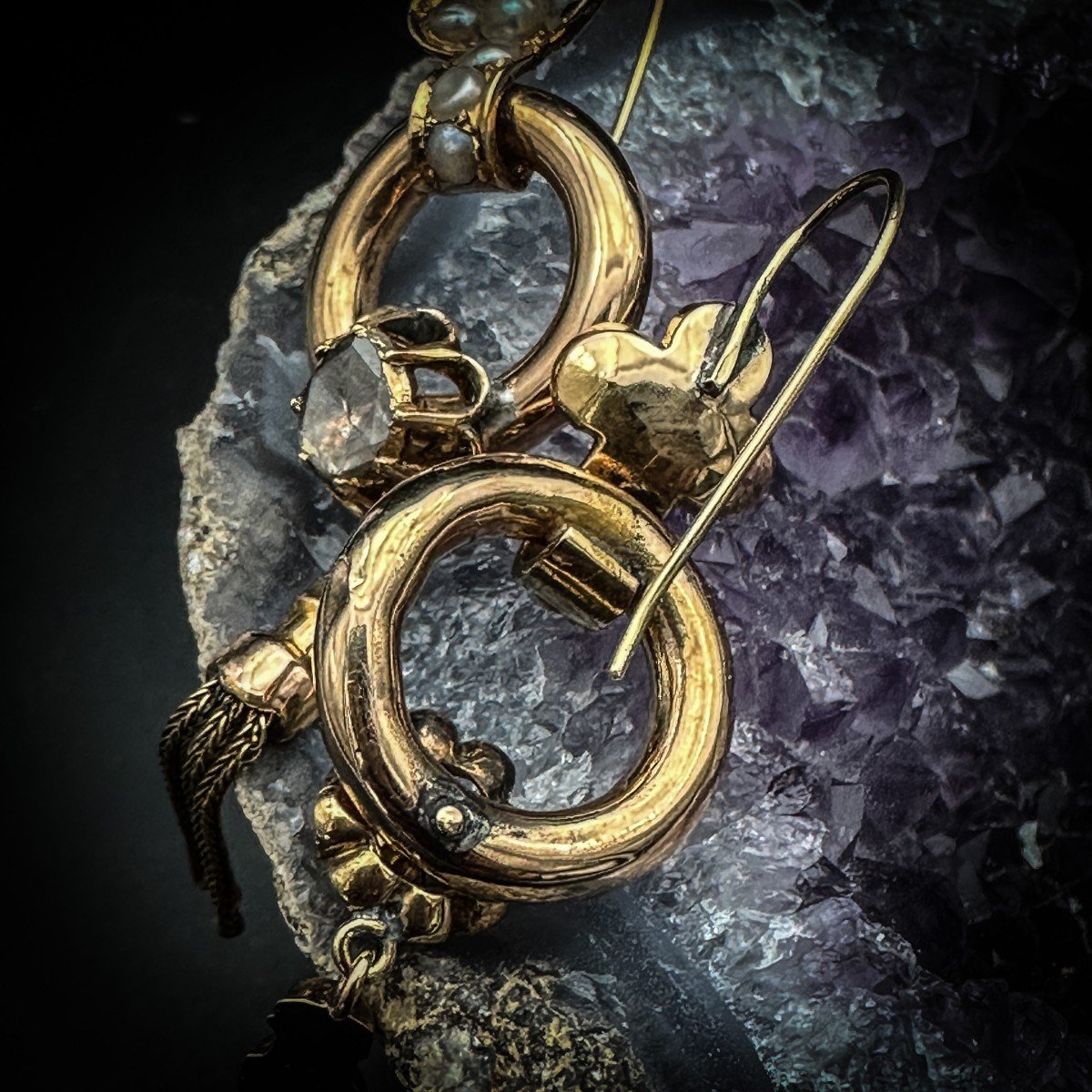 Pair Of Napoleon Lll Pendant Earrings Circa 1860 -photo-2