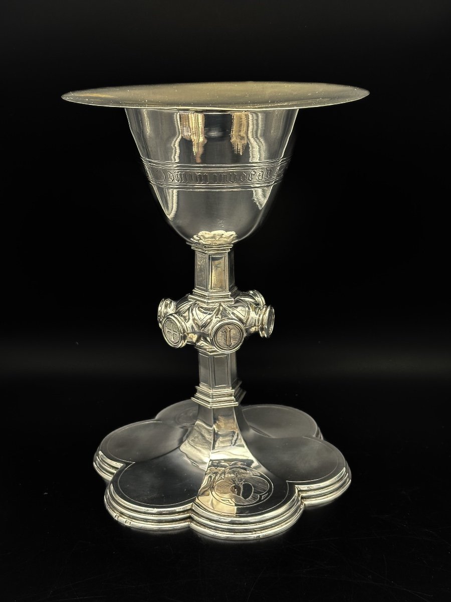 Belgian Chalice In 800 Thousandths Silver – Second Half Of The 19th Century, Neo-gothic Style 