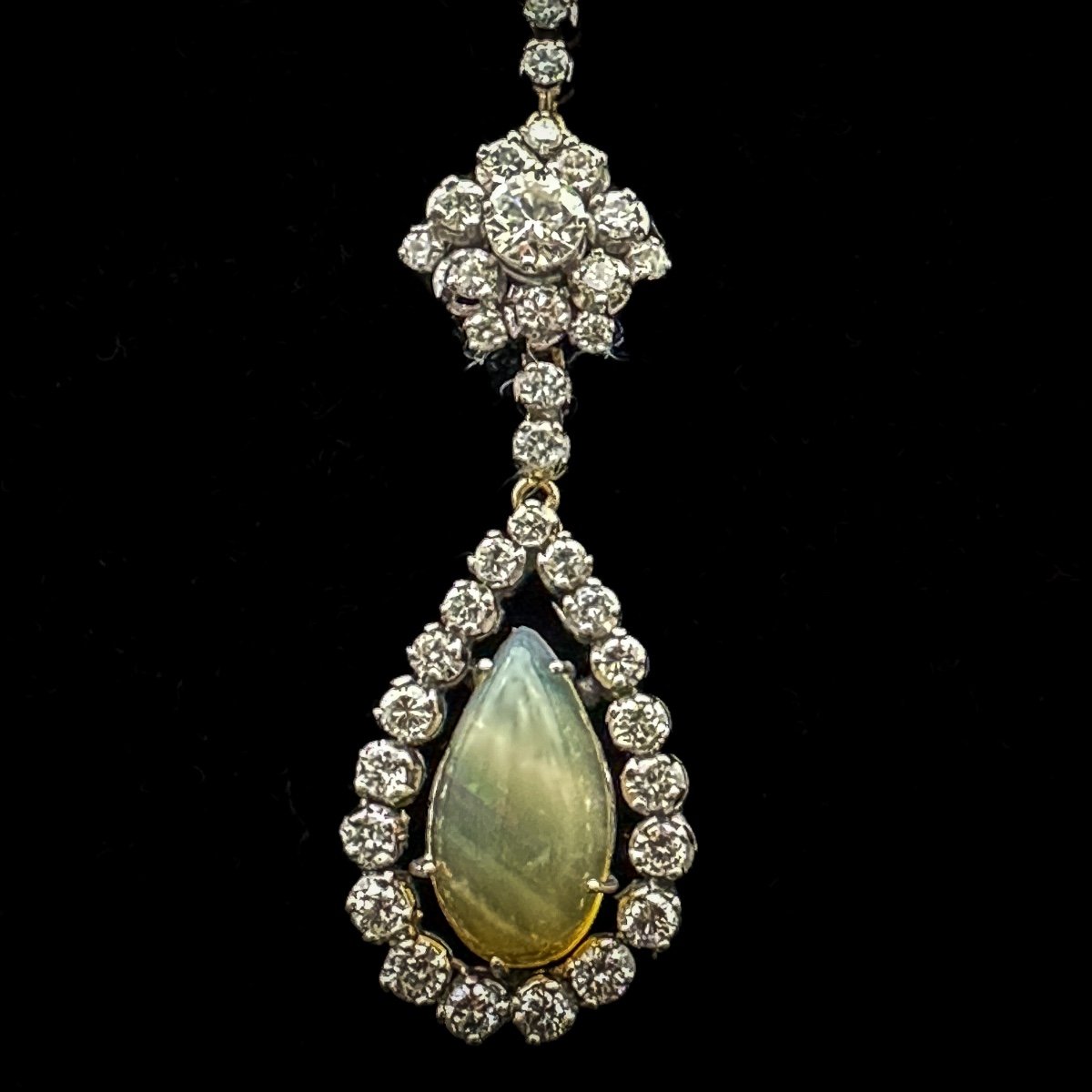 Collier De Haute Joaillerie En Or 18 Carats Serti De 136 Diamants (20 Cts) Et D’une Opale De 4,-photo-7