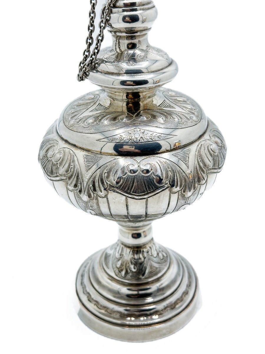 Aspergeoir En Argent Massif Par Roland Et Marie, Vers 1900  Rare Et Raffiné Aspergeoir En Argen-photo-3