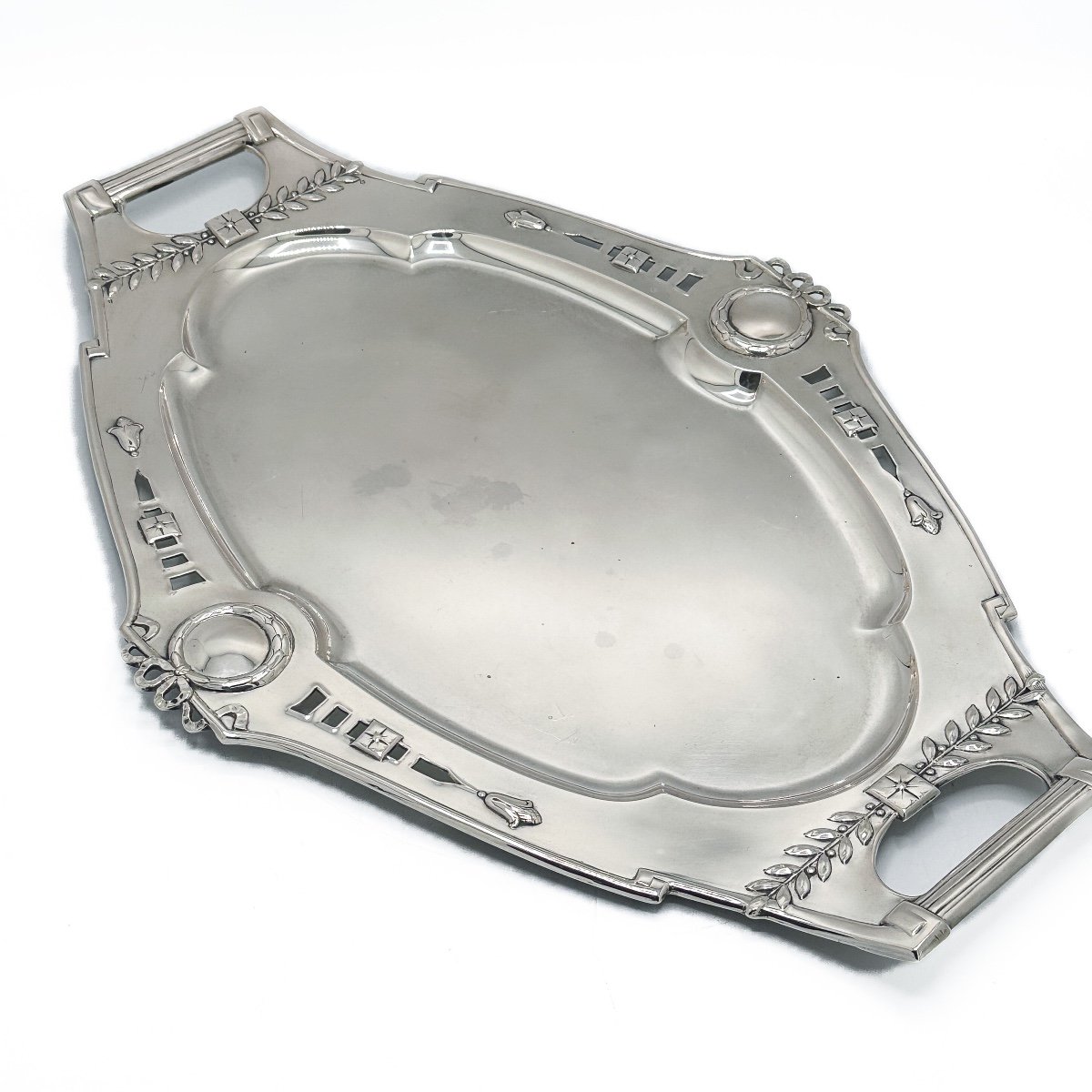 Austro-hungarian Tray In Solid Silver (800 Thousandths), Late 19th Century  