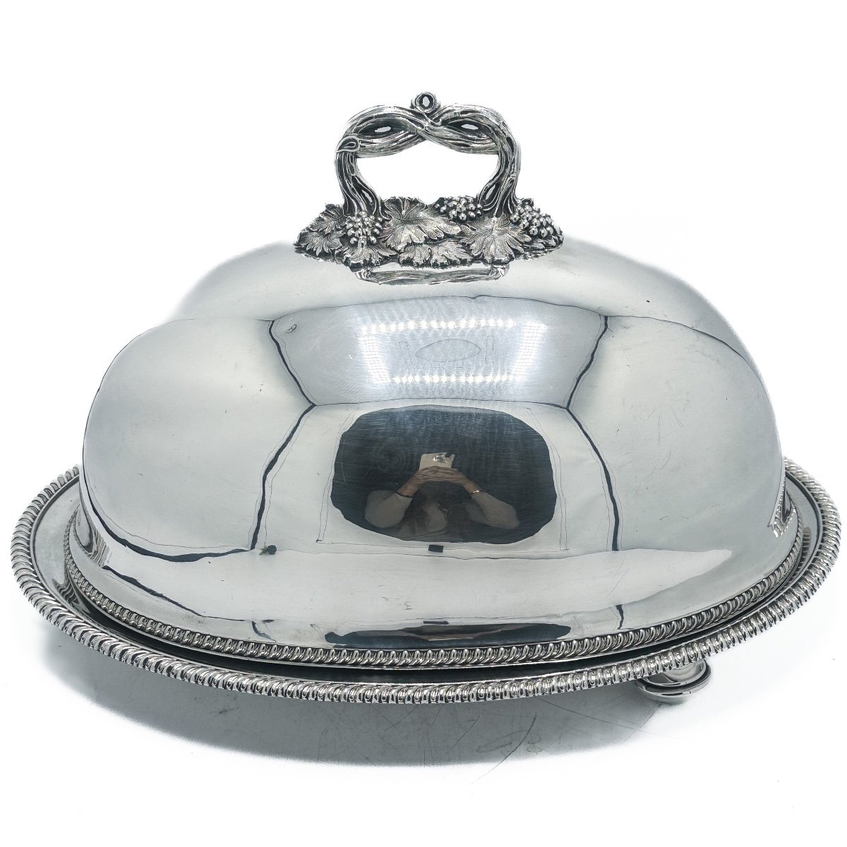 Cloche De Plat à Viande Et Gibier En Métal Argenté, Old Sheffield, Fin XIXe  
