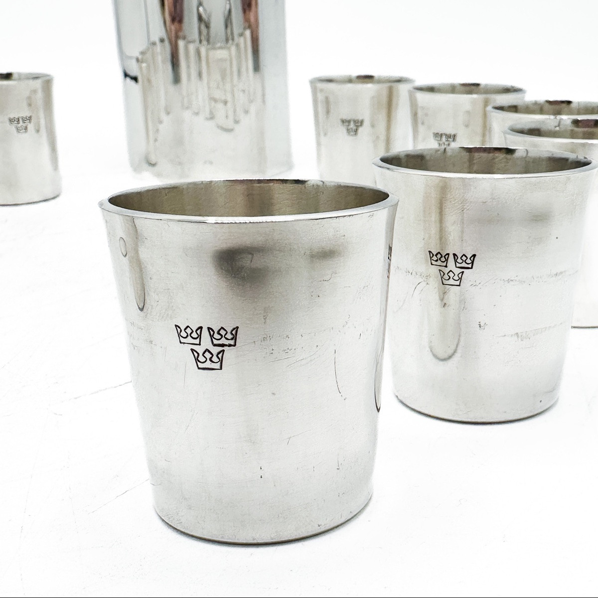 925 Sterling Silver Cocktail Set, Swedish Silversmith Borgila, 1969  -photo-2