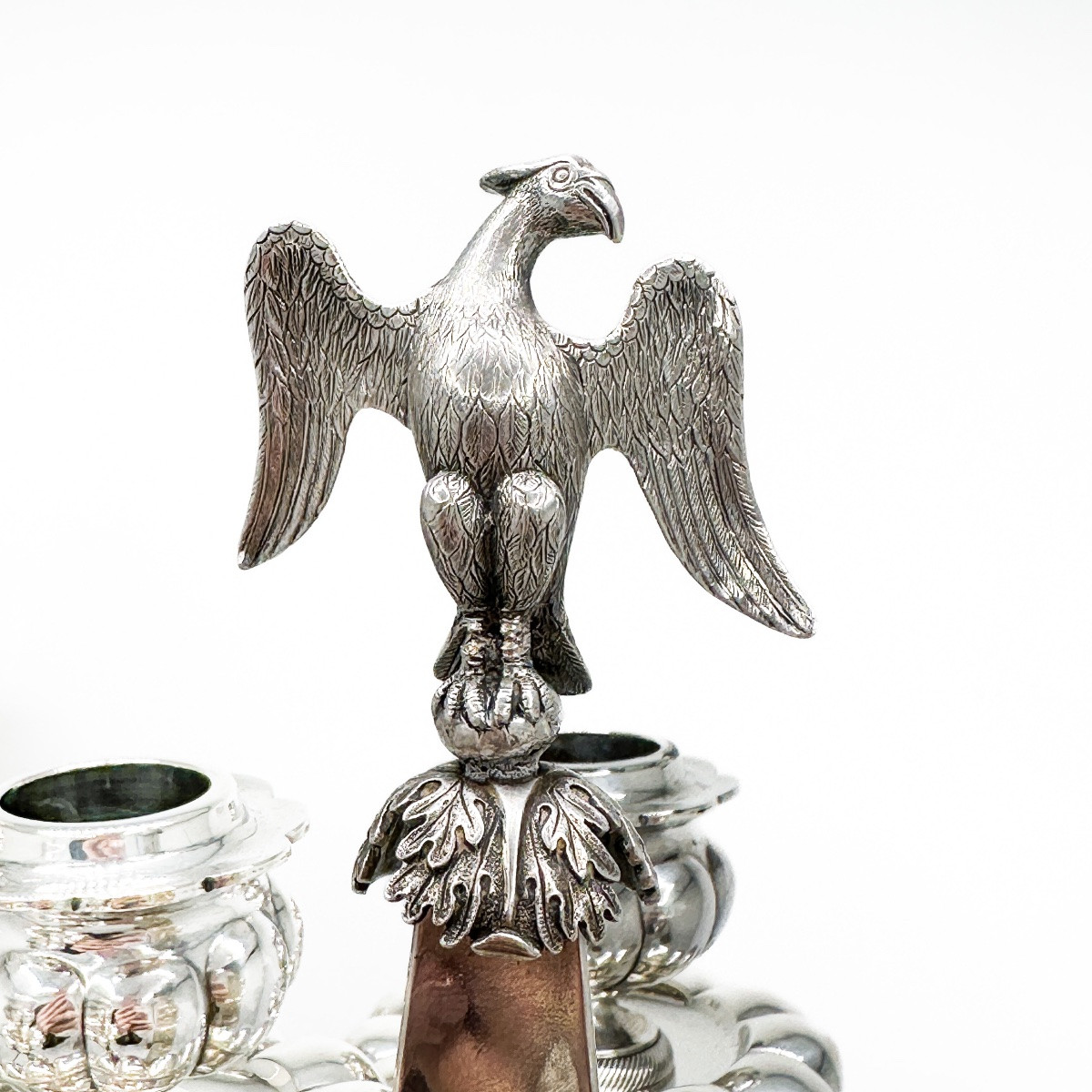 Pair Of Dutch Candelabras In 934 Sterling Silver, Amsterdam, 1838 - Stellingwerff-photo-2