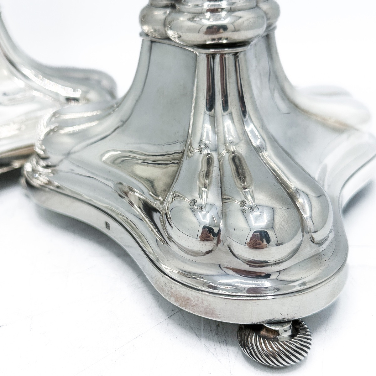 Pair Of Dutch Candelabras In 934 Sterling Silver, Amsterdam, 1838 - Stellingwerff-photo-4