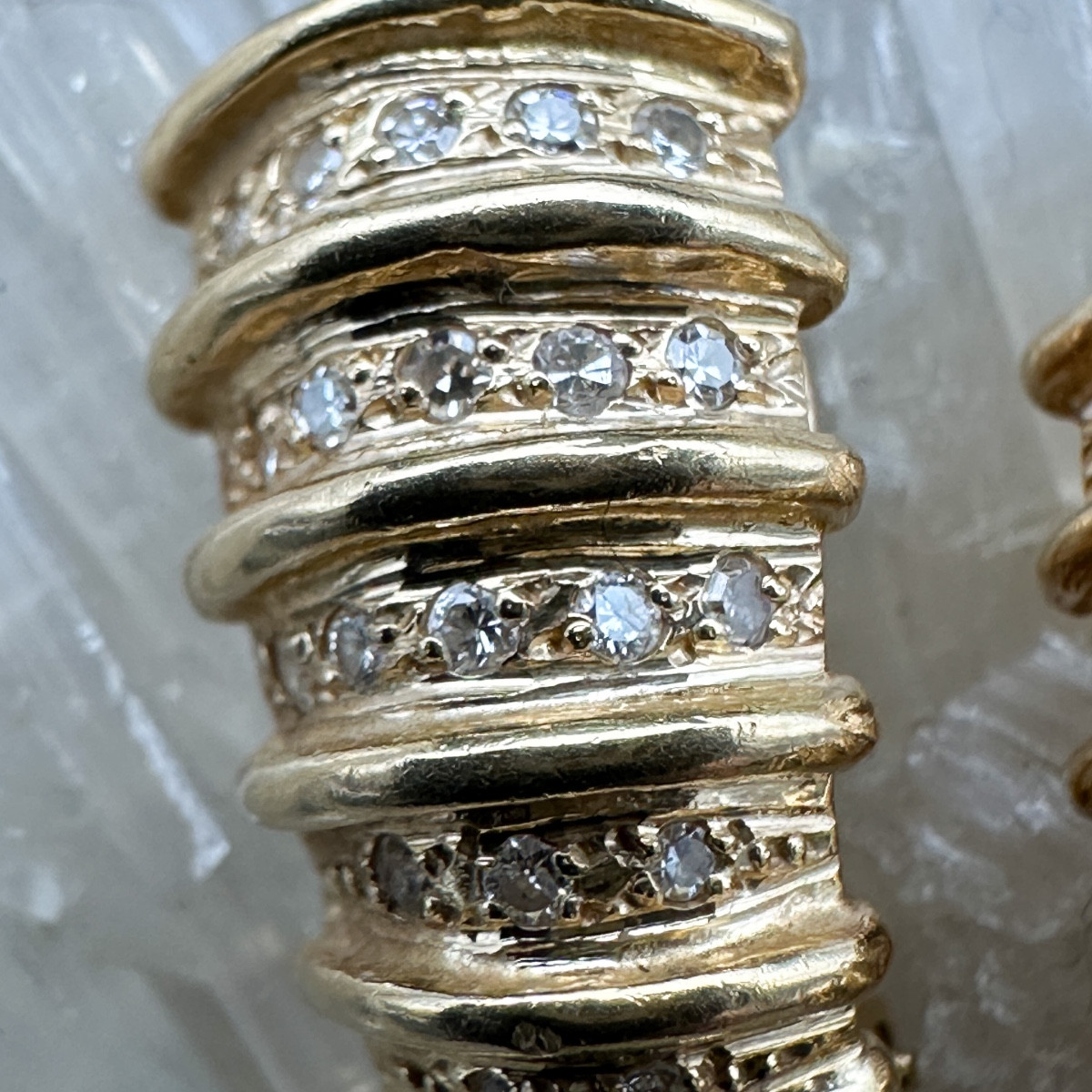Vintage 18k Gold And Diamond Clip-on Earrings, Italy, 1980s  -photo-2