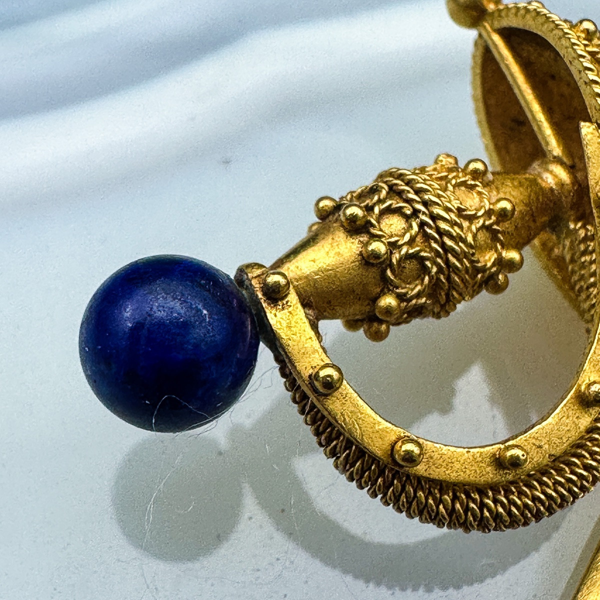 épingle à Cravate En Or 18 Carats, Forme D’épée Et Fourreau, Avec Lapis-lazuli, Travail Belge -photo-1
