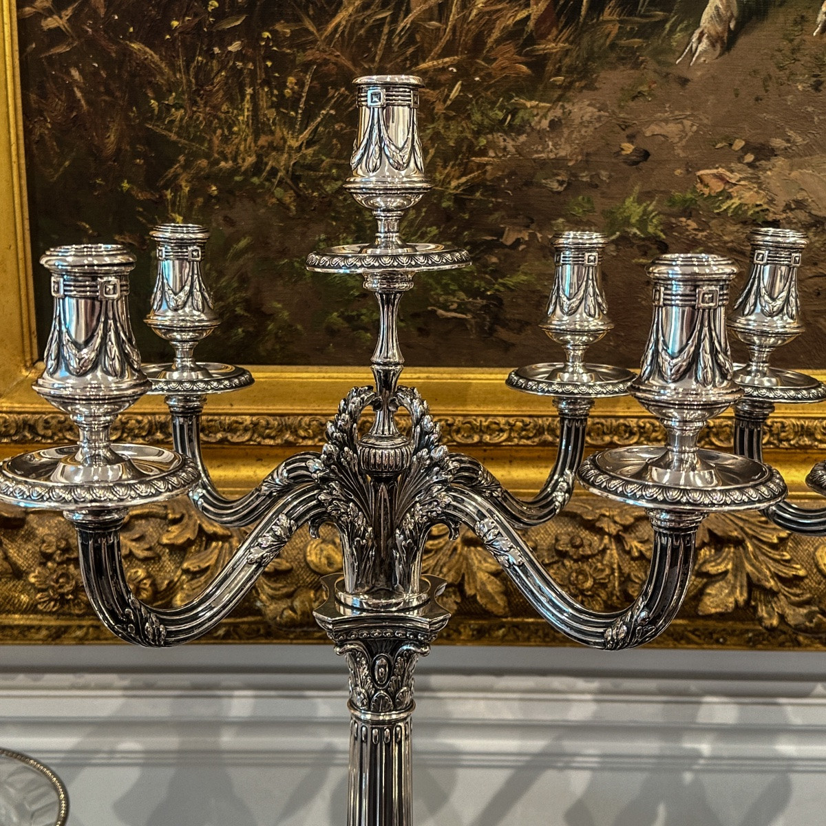 Paire De Candélabres En Argent 800 Millièmes, Koch & Bergfeld, Brême, Fin Du XIXe Siècle  -photo-4