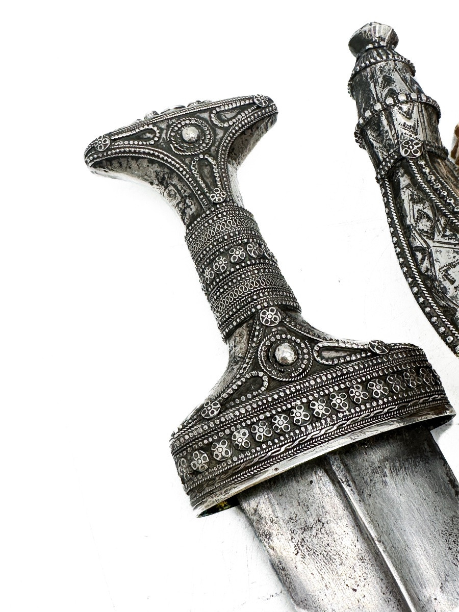 Yemeni Jambiya In Solid Silver – Traditional Dagger-photo-5