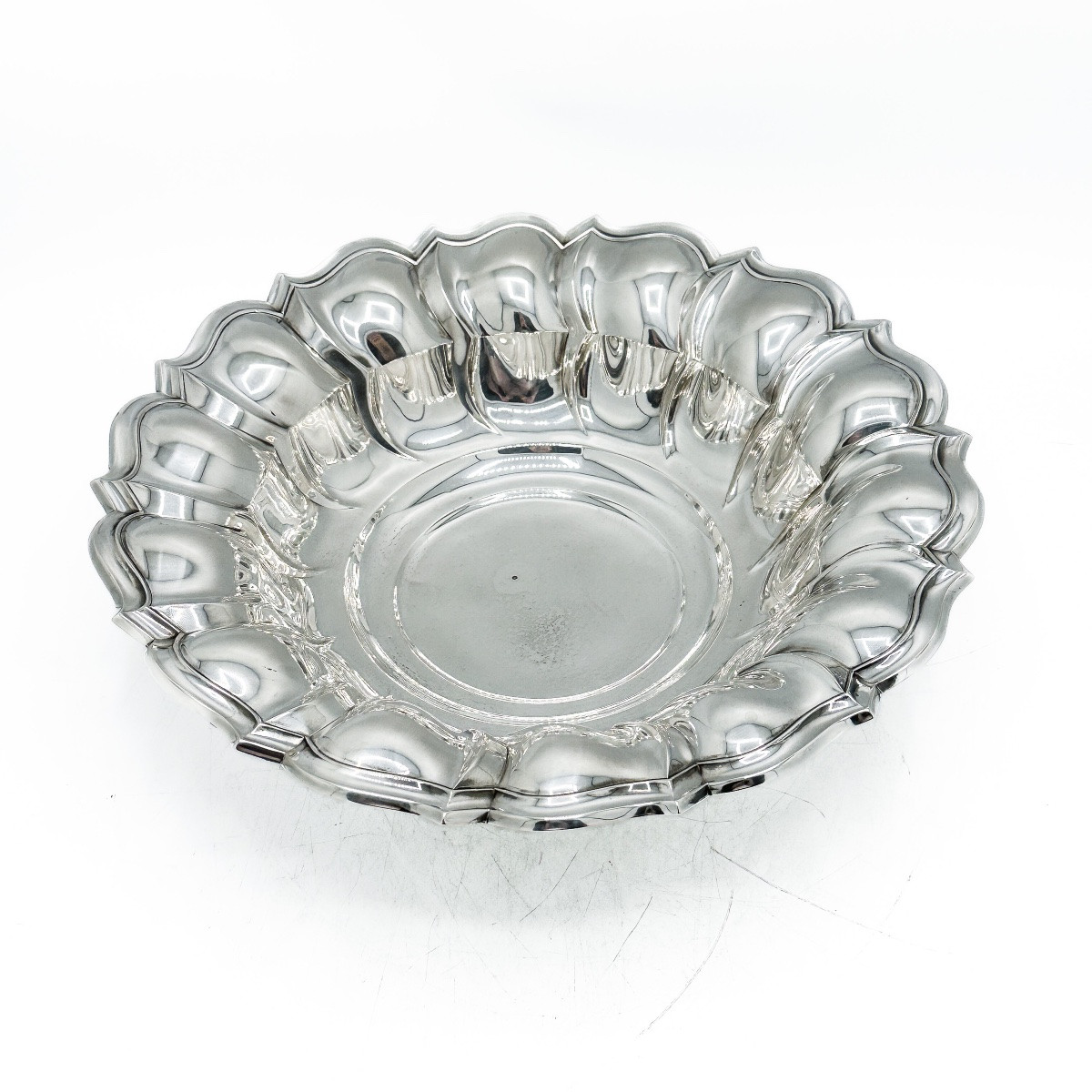 Large Solid Silver Centerpiece Bowl By Bruckmann & Söhne, Germany, Early 20th Century-photo-4