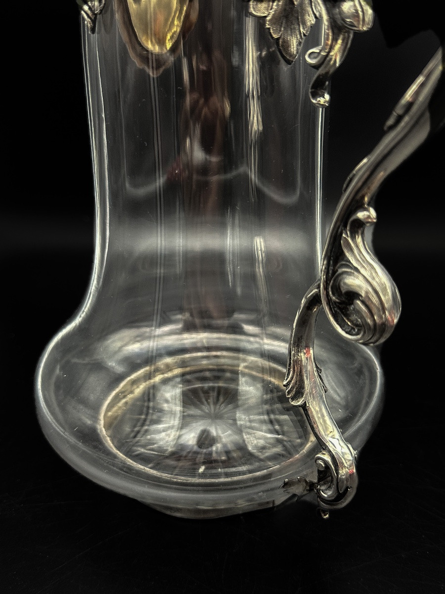 Carafe à vin en cristal et argent massif, Londres 1855  Ravissante carafe à vin d’époque victor-photo-2