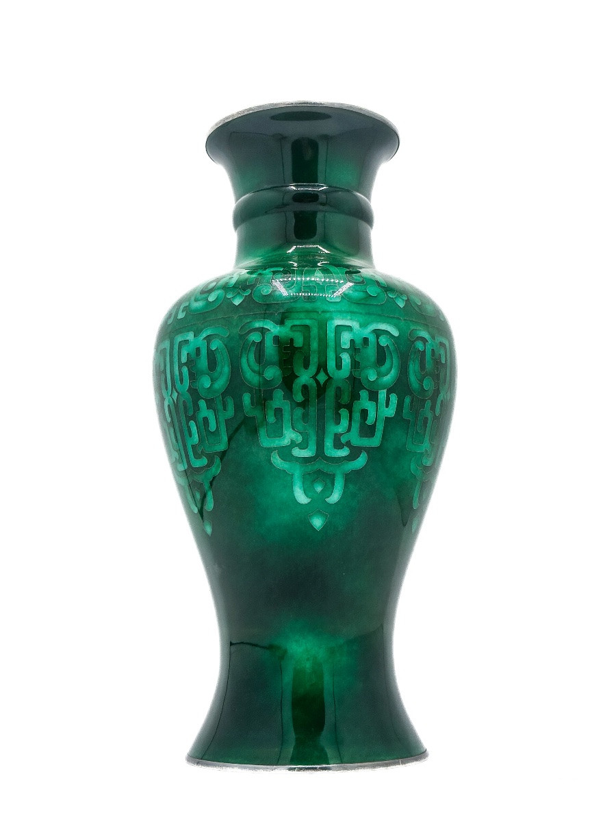 Japanese Cloisonné Enamel And Silver Vase, Meiji Period (circa 1880)  -photo-3