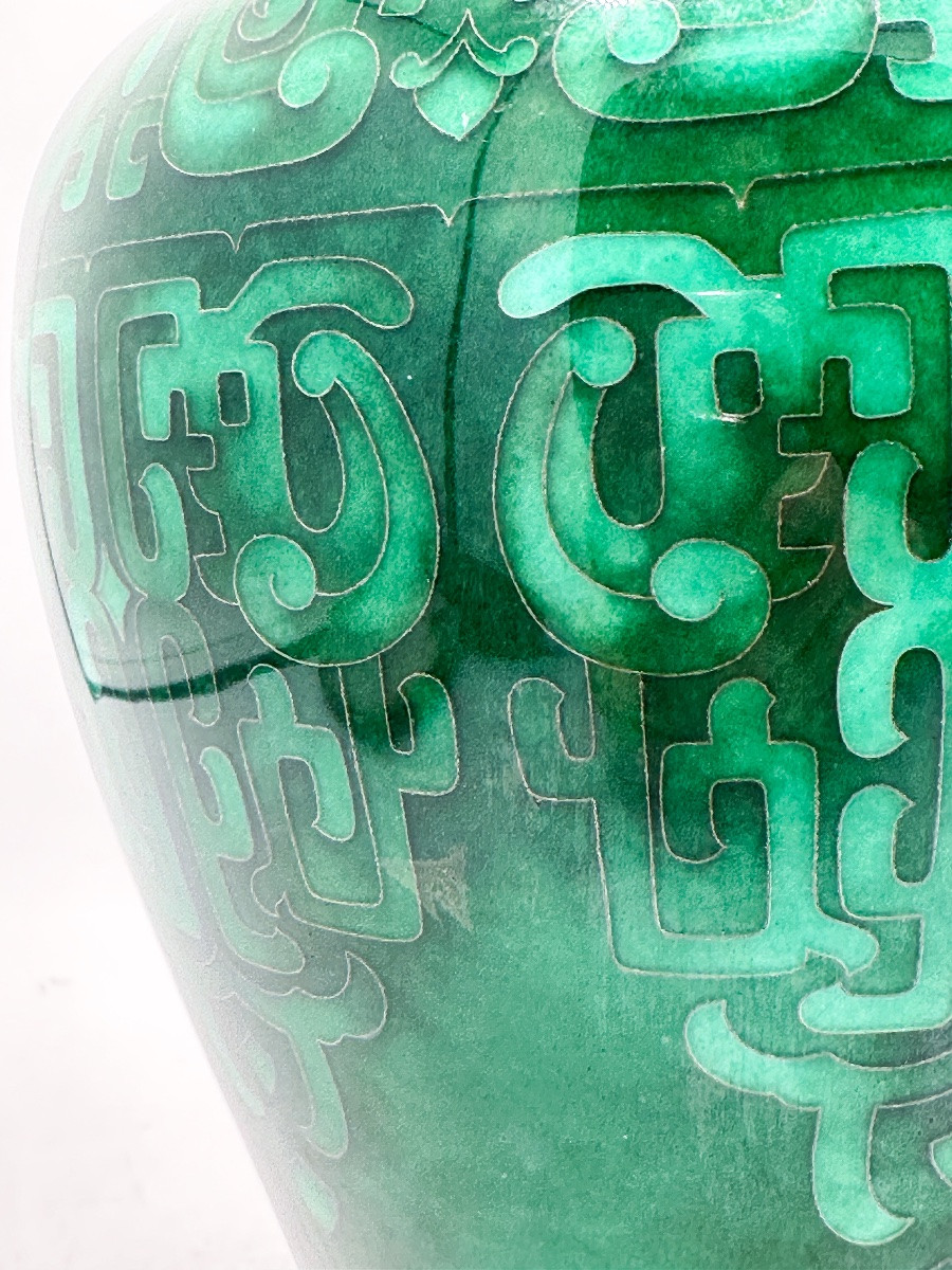 Japanese Cloisonné Enamel And Silver Vase, Meiji Period (circa 1880)  -photo-2