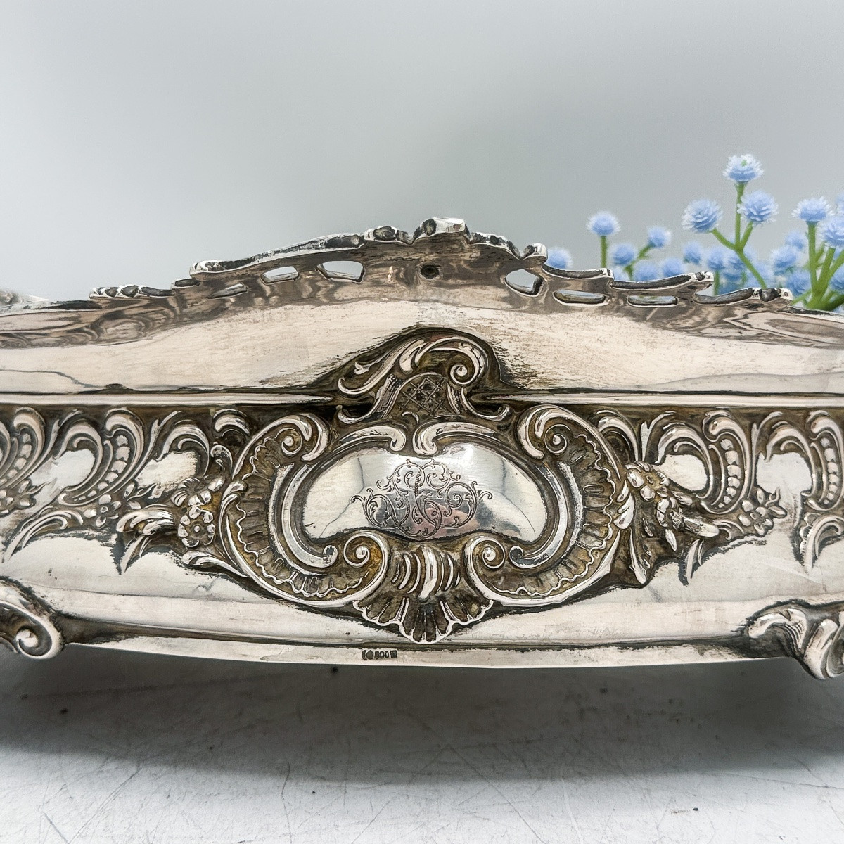 Rocaille Style Solid Silver Jardinière, Germany, Brückmann & Sohn, Circa 1880  -photo-3
