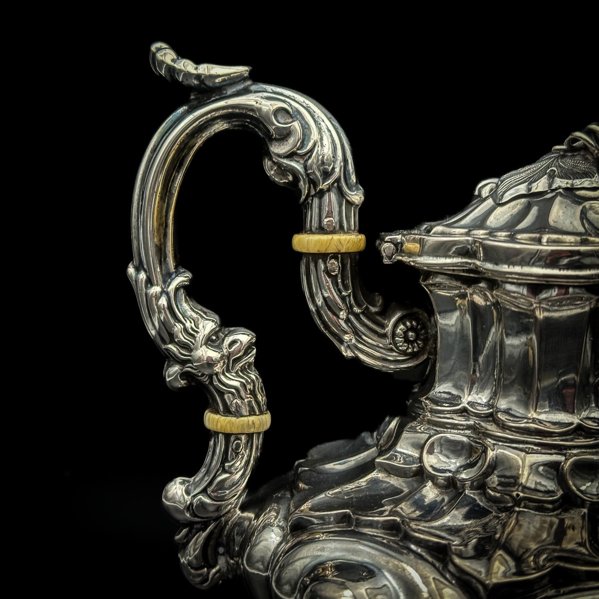 Zoomorphic Teapot In Solid Silver, Austria-hungary, Late 19th Century  -photo-2