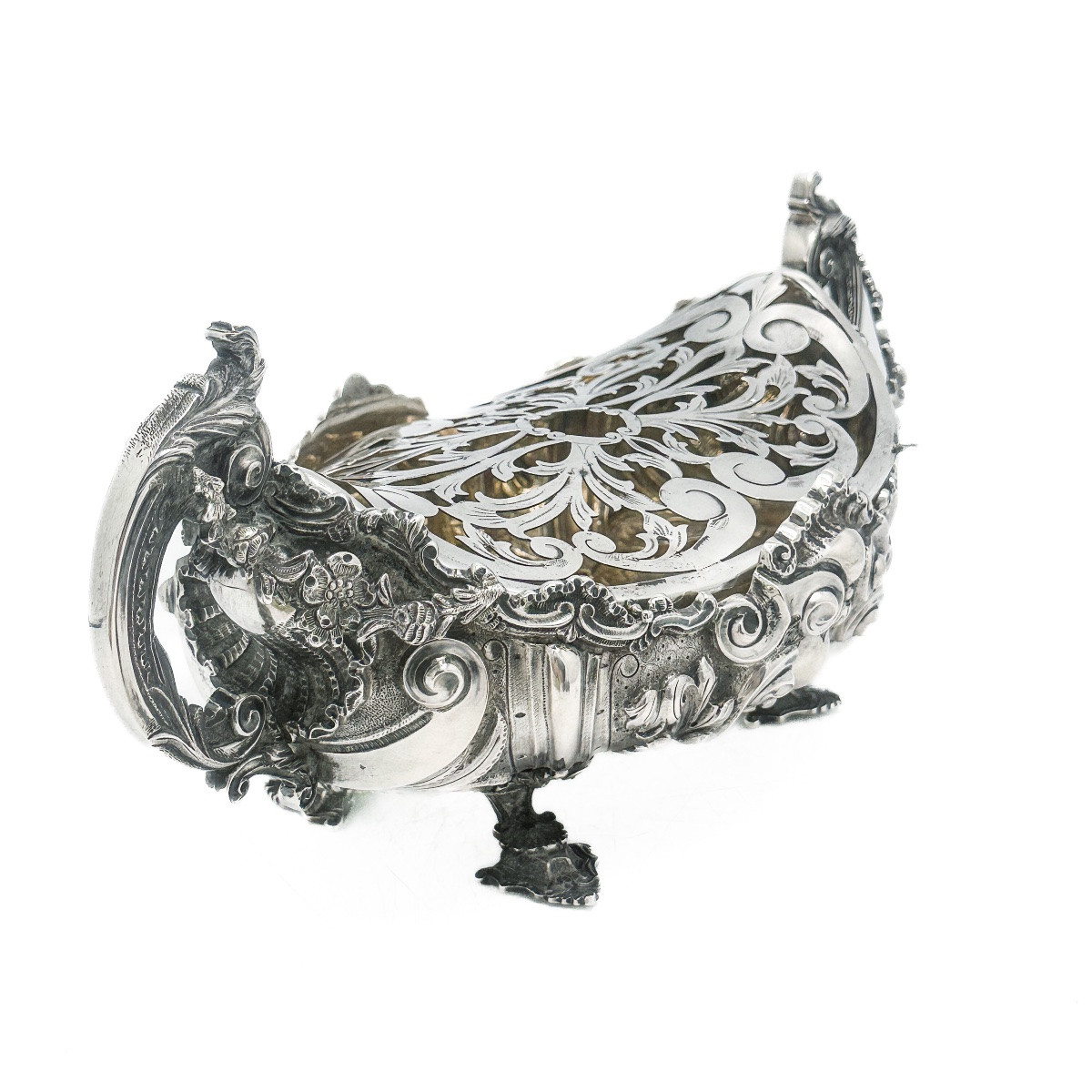 Rococo Silver Planter 833 ‰, Porto, Early 20th Century  -photo-3