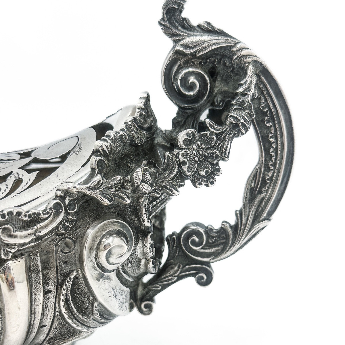 Rococo Silver Planter 833 ‰, Porto, Early 20th Century  -photo-2