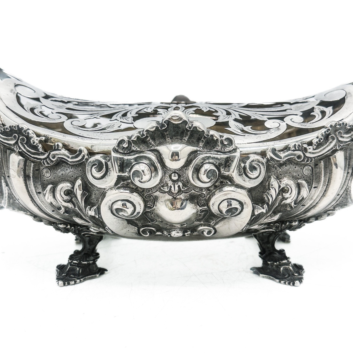 Rococo Silver Planter 833 ‰, Porto, Early 20th Century  -photo-4