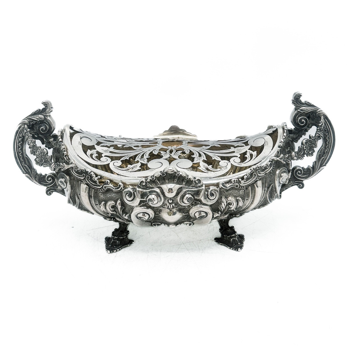Rococo Silver Planter 833 ‰, Porto, Early 20th Century  
