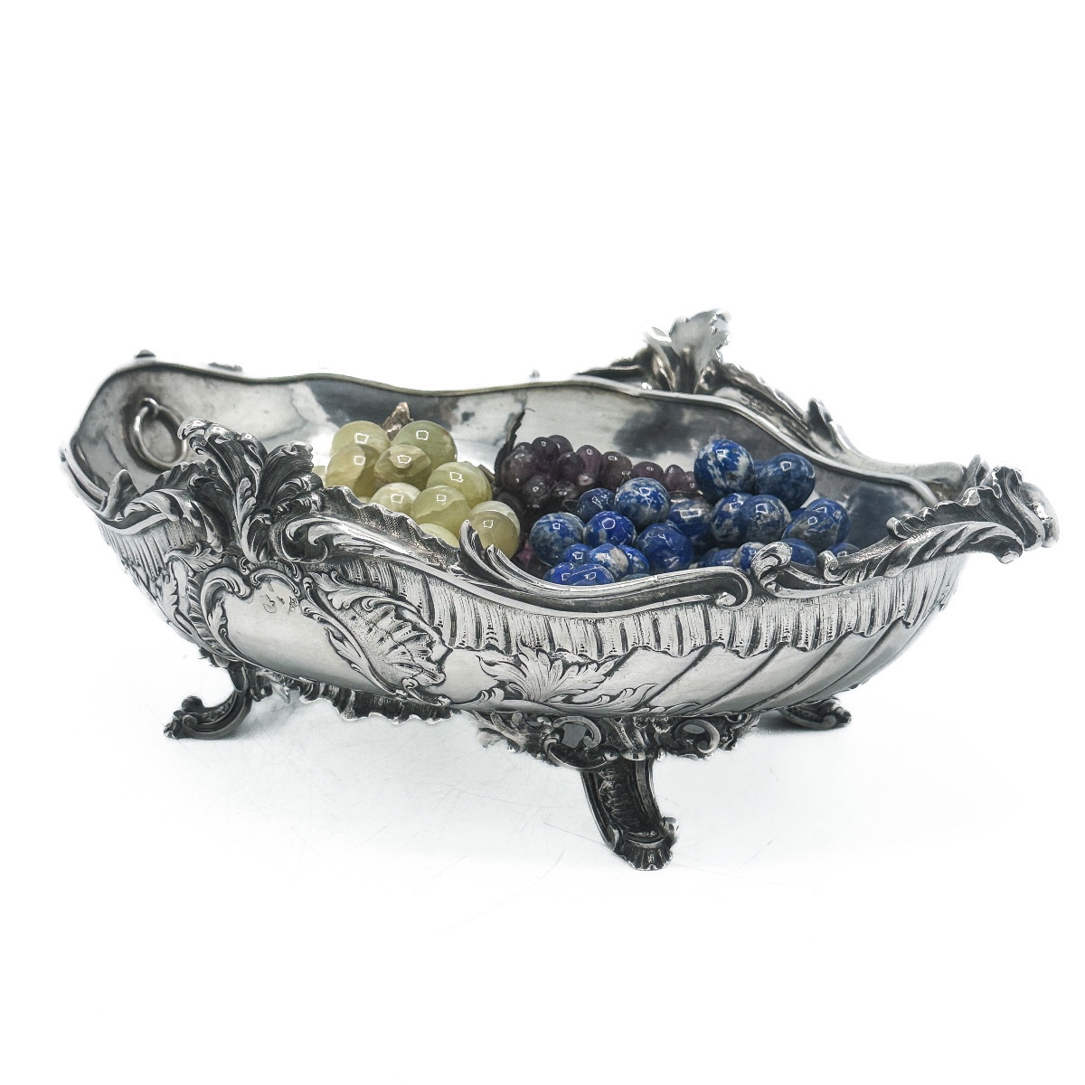 800‰ Solid Silver Jardinière — Hanau, Louis XV Rococo Pattern, Circa 1880, With Removable Inner