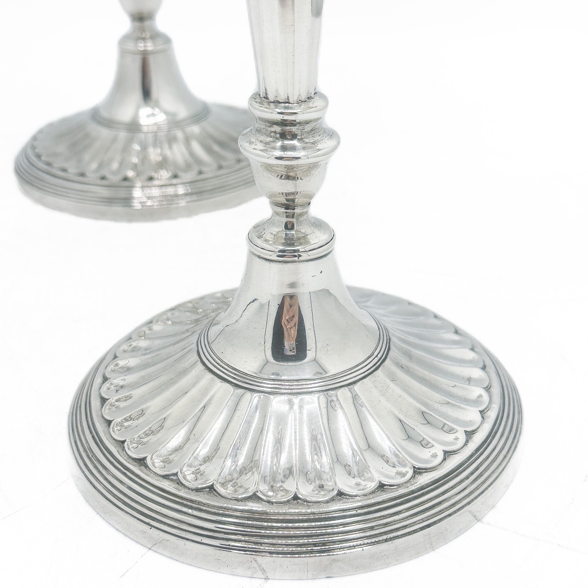 Pair Of Five-light Candelabra In Solid 934 Thousandths Silver, Porto, Early 20th Century -photo-3