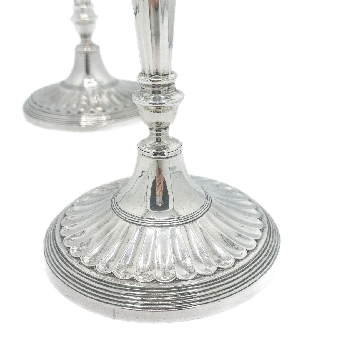 Pair Of Five-light Candelabra In Solid 934 Thousandths Silver, Porto, Early 20th Century -photo-5